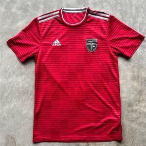 Adidas red soccer jersey